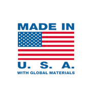 Made in the usa with global materials logo