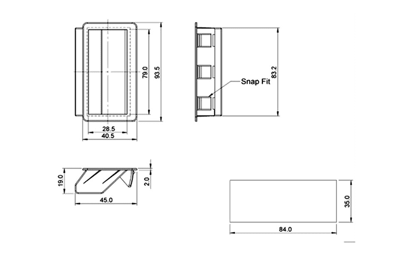 Pocket Handle Model DH4018 drawing