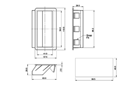 DH4019 Pocket Handle Diagram